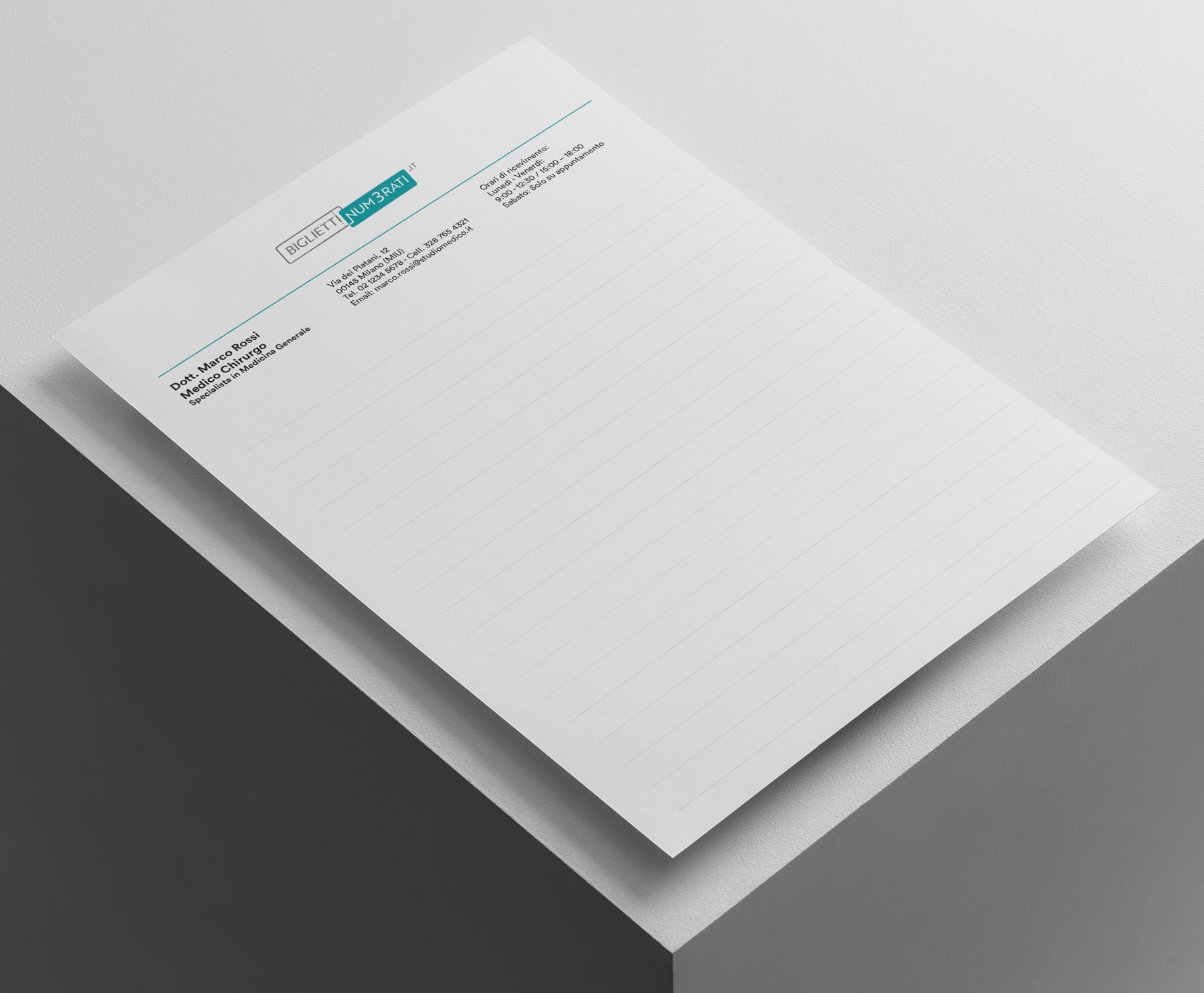 Carta intestata con dato variabile