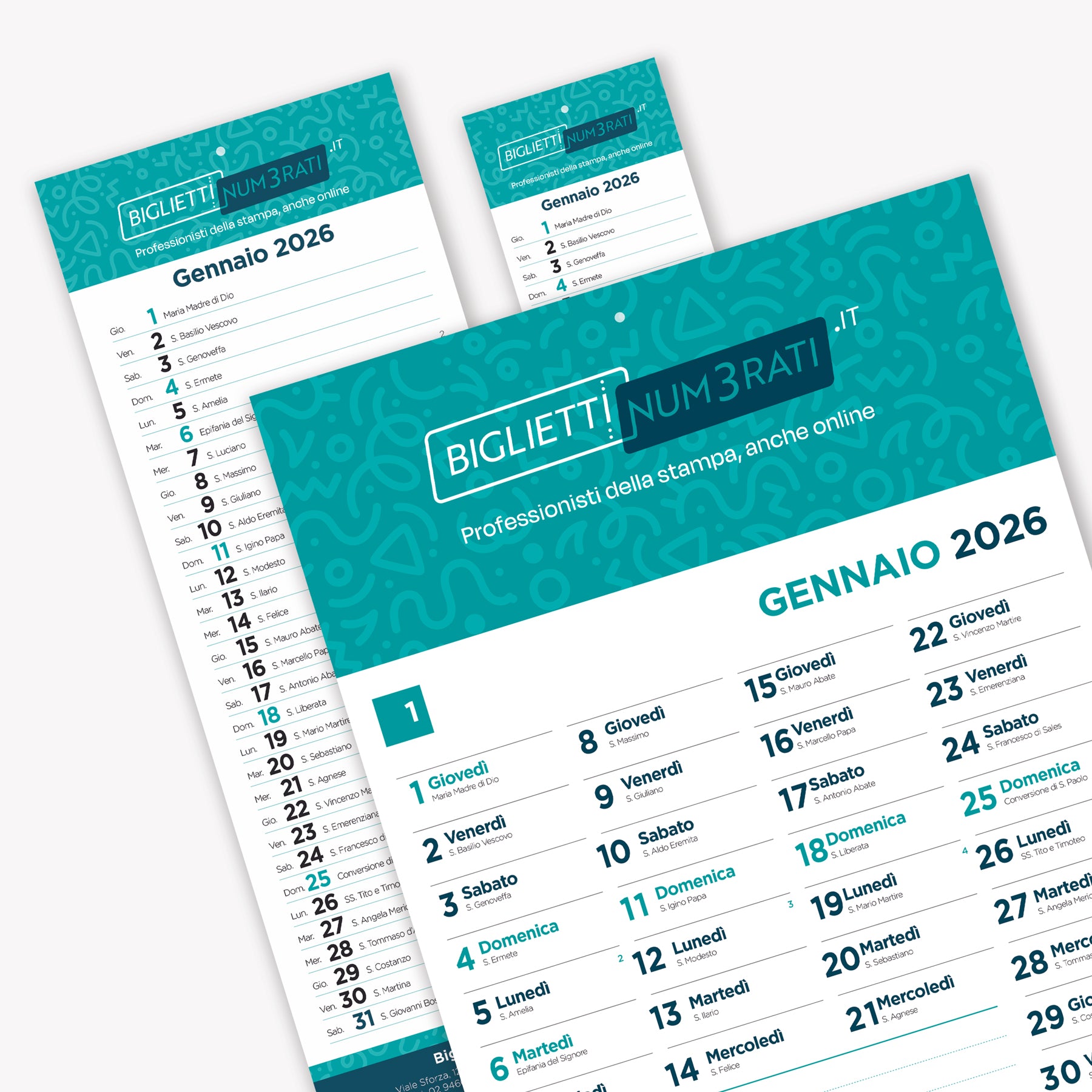 Calendario online da parete personalizzato