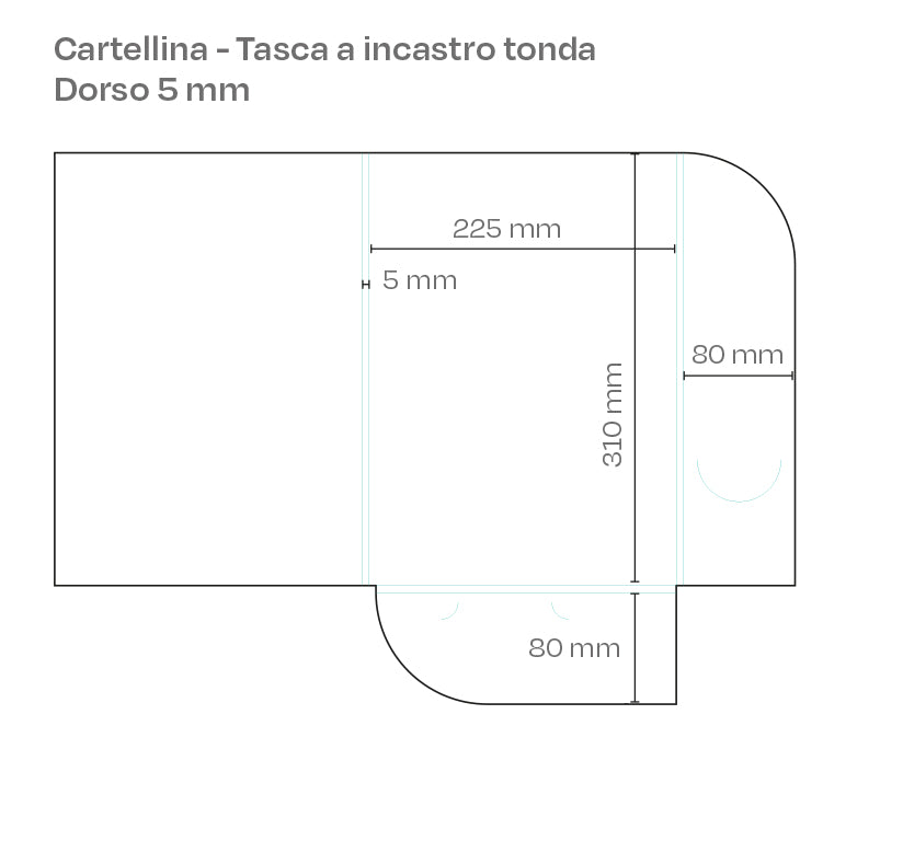 cartellina con tasca a incastro tonda