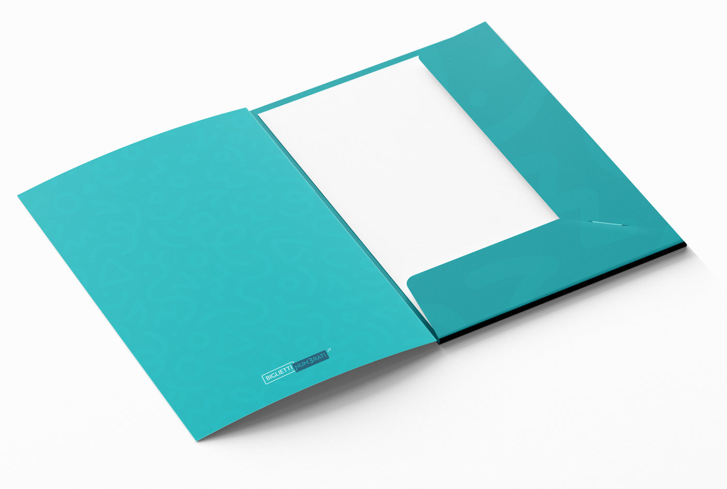 Cartellina personalizzata con possibile fessura per biglietto da visita integrata nella tasca